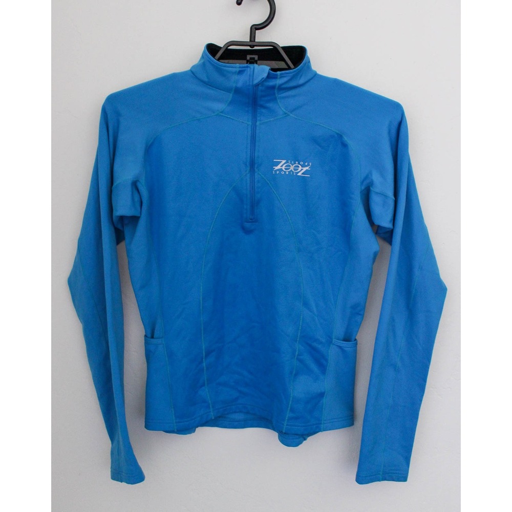 Zoot 1/4 Zip Pullover Mens Medium Blue Long Sleeve Pockets Cycling Top Athletic